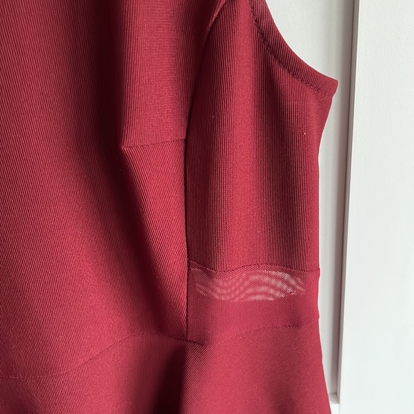 Bluenotes Burgundy Red Skater Dress with Mesh Cutouts Size L - Picture 3 of 4